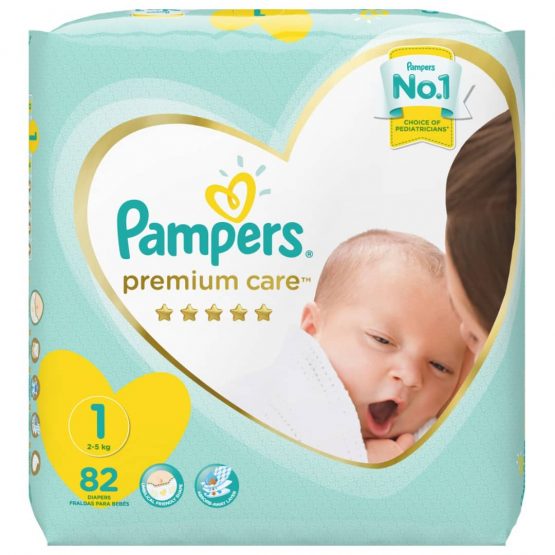 Pampers Premium Care Pack Newbaby Size 1 (2-5kg) 82 Diapers