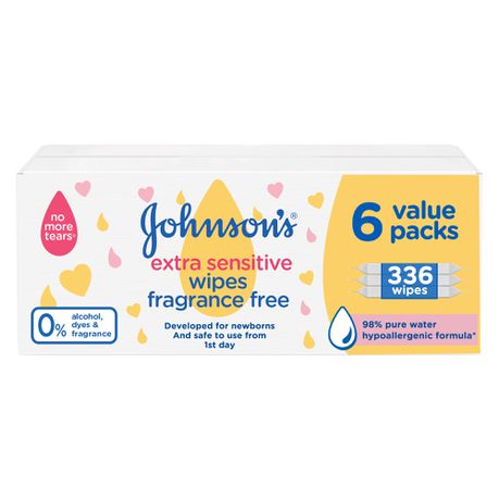 Johnsons’s Extra Sensitive Baby Wipes box