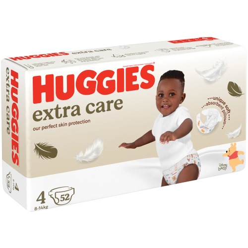 Huggies Extra Care Size 4 (9-14kg) 52 Diapers