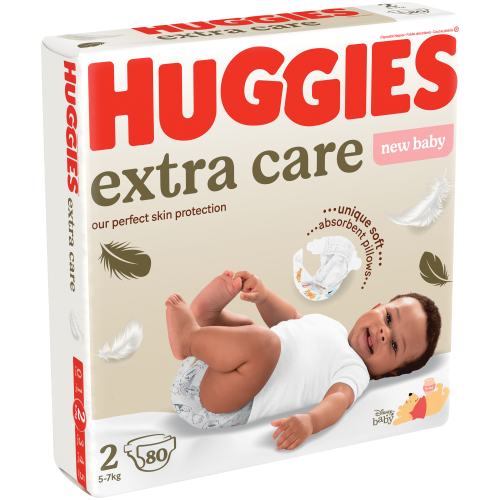Huggies Extra Care New Baby size 2 (5-7kg) 80 Diapers